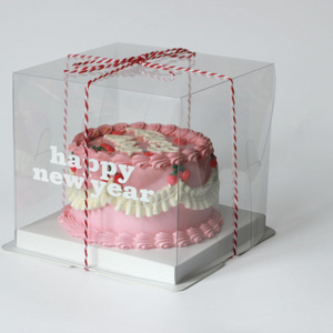 4 inch Cake Box Transparent Bakery Box for Birthday Ceremony