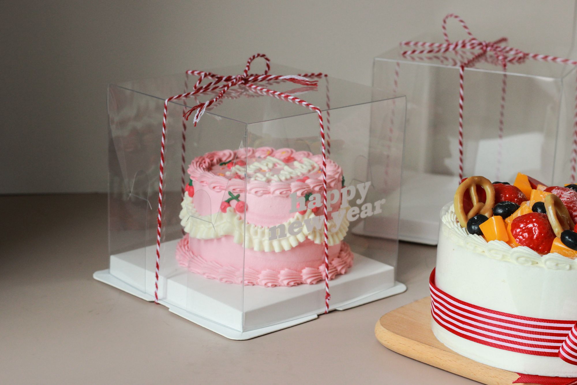 4 inch Cake Box Transparent Bakery Box for Birthday Ceremony