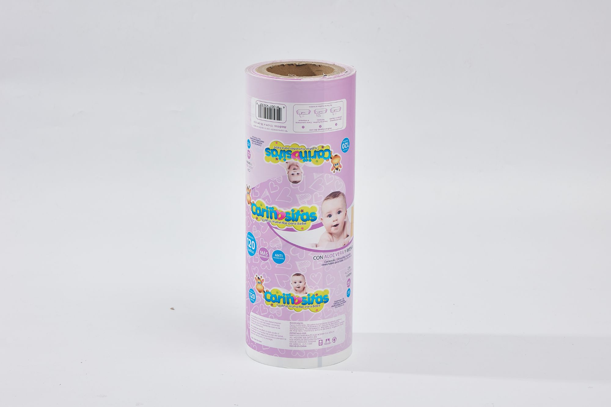 Custom Printed wet tissues roll packaging film OEM baby wet wipes packaging roll film