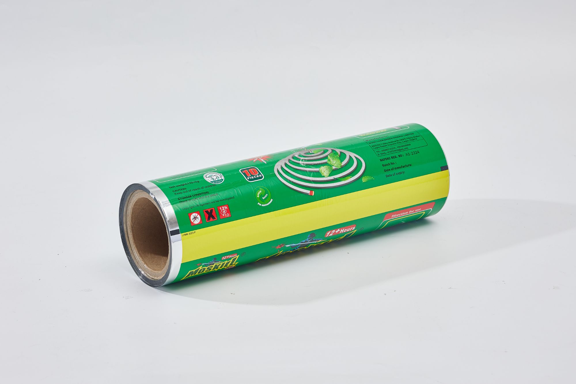 Custom Printed Plastic flexible aluminum foil packaging roll film for Mosquito Coil Heat Sealing packing Film