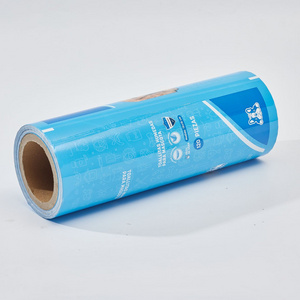 Matte Printed PET+ White PE Compound Plastic Wet Wipe Packaging Film In Roll Stock For Wet Wipe flow Pack Machine