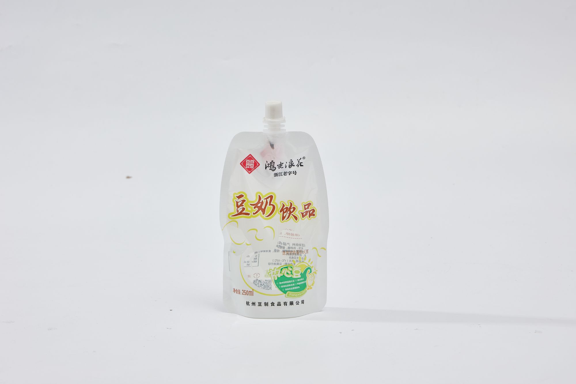 Custom Juice Soy Milk Drink Liquid Oral Spout Pouch Flat Bottom Stand up Liquid Packaging Bag