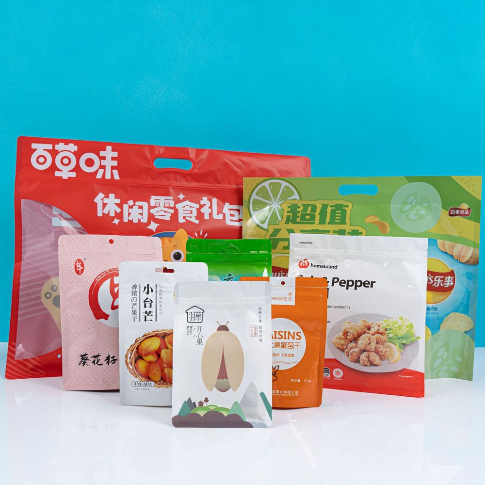 Custom Printed Plastic Resealable Mylar Packaging Stand Up Pouch With Zip Lock Food Pouch