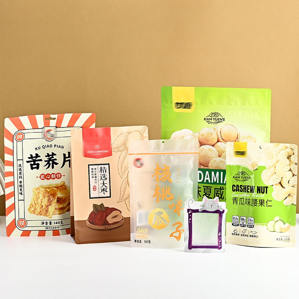 Custom Printed Plastic Resealable Mylar Packaging Stand Up Pouch With Zip Lock Food Pouch