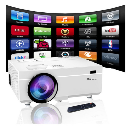 Mini Projector, Full HD 1080P Home Theater Video Projector, Compatible with HDMI/USB/VGA/AV/Smartphone/TV Box/Laptop