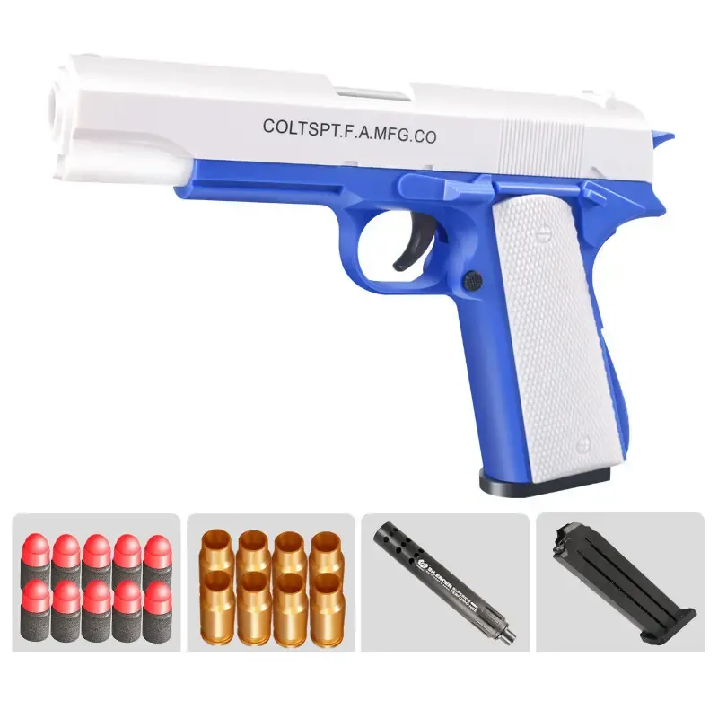 Glock manual shell throwable soft bullet gun 1911 simulation pistol model children's toy