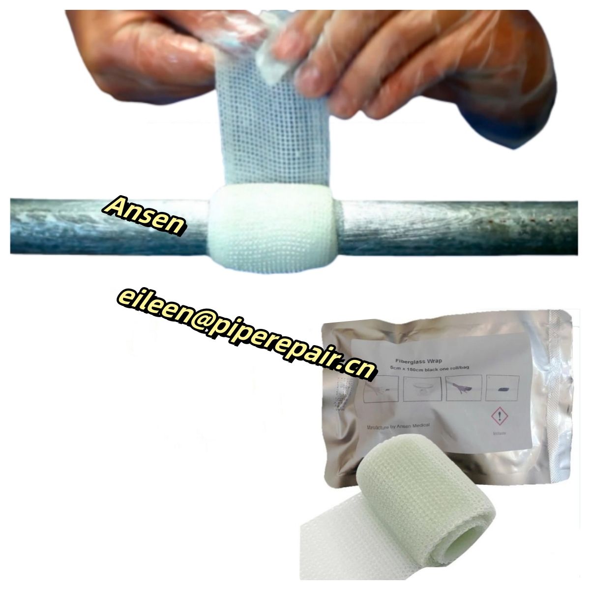 Low MOQ Water Activated Pipe Repair Bandage Quick Wrap Moisture Repair tape for Oil Pipe repair