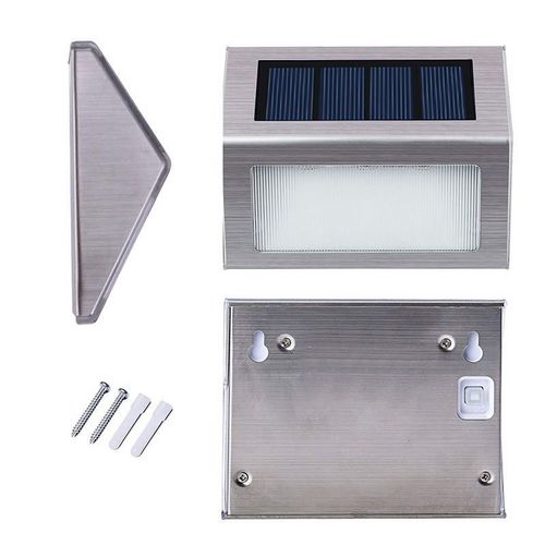 Hot selling new a wide range stainless steel IP65 Outdoor decorative Step lamp of solar power garden Wall Light