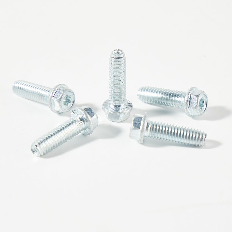 Self locking screw with hex flange head torx drive