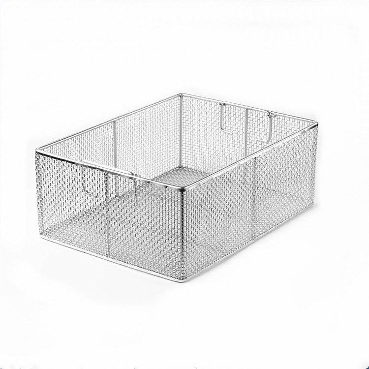 Customized High Quality 304 Stainless Steel Woven Wire Mesh Basket For Goods Storage