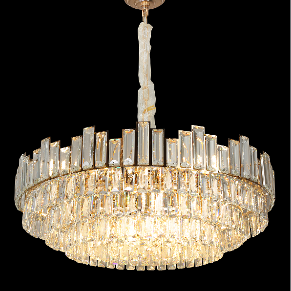 Modern Crystal Chandelier Hanging Gold Lamp For Living Room Bedroom