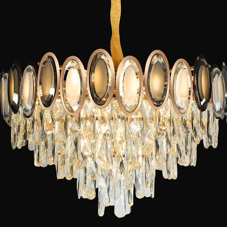 Modern Big Dining Table Luxury Ceiling Pendant Light Crystal Chandelier