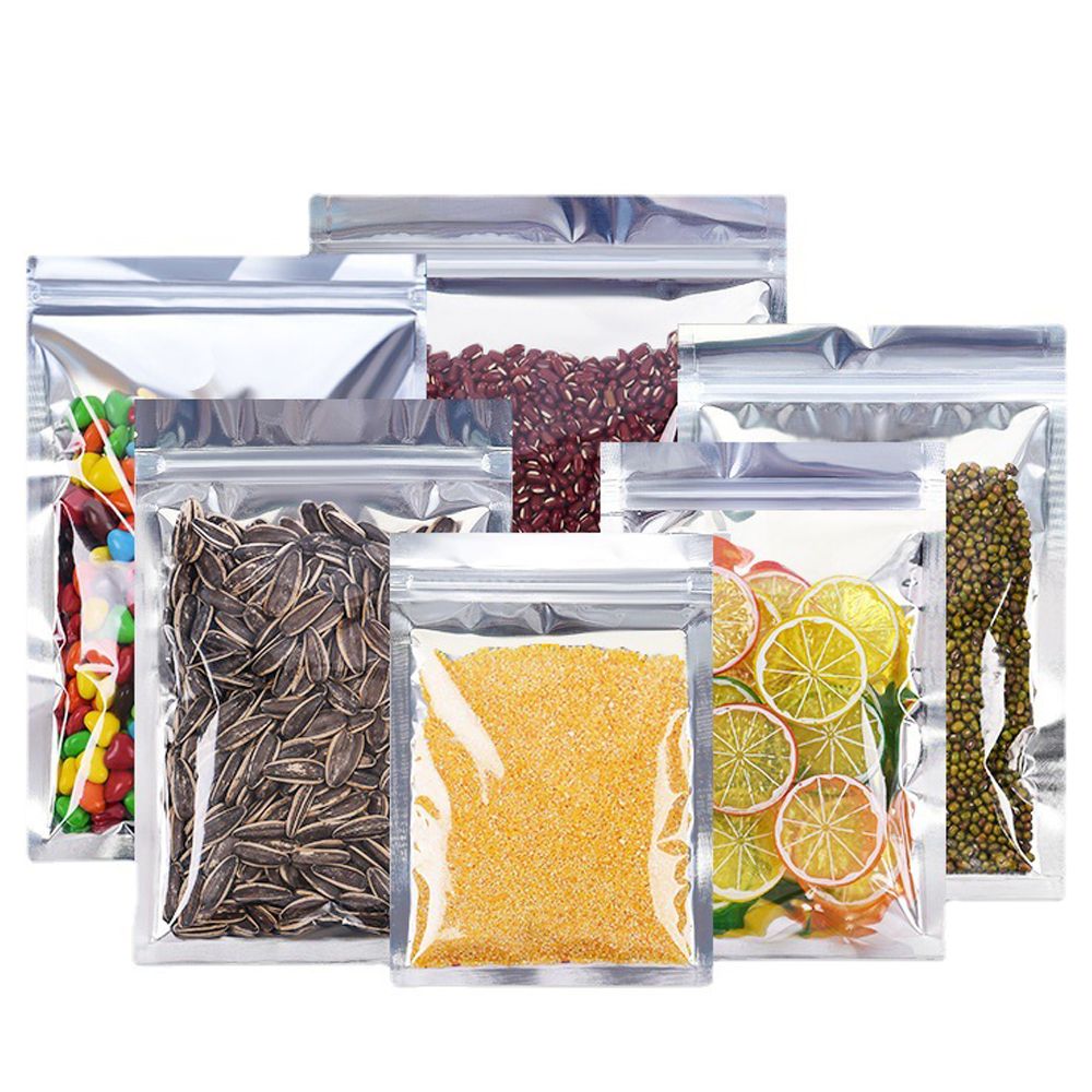 Factory Price One Side Ziplock Transparent Stand Up Pouch Mixed Cereal Dried Fruit Snack Mylar Bags