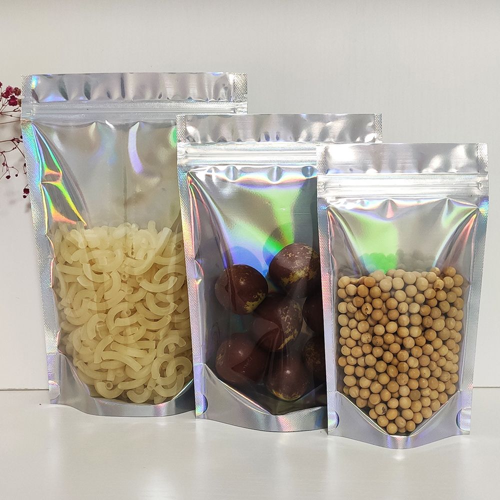 Factory Price One Side Ziplock Transparent Stand Up Pouch Mixed Cereal Dried Fruit Snack Mylar Bags