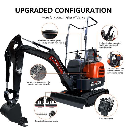 LADYS LA16Pro Mini Excavator Kubota Euro 5/EPA/CE Engine Mini Excavator For Sale