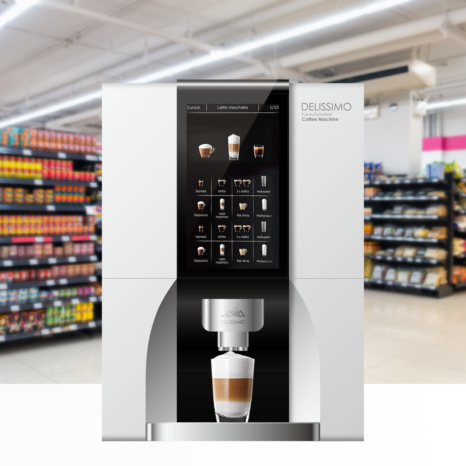 Commercial bean to cup coffee vending machine