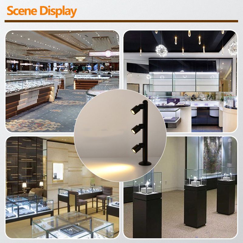 Vertical Standing Pole Cabinet Spotlights Adjustable Rotating 2W3W5W Showcase Lighting for Jewelry Stores Led Counter Light