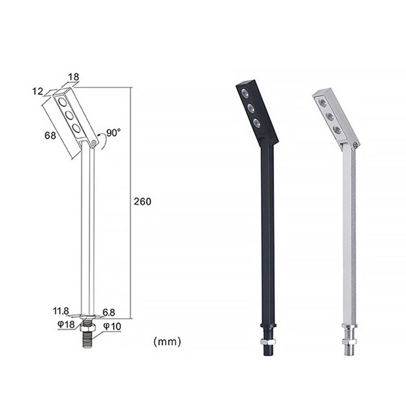 Manufacturer LED Standing Spotlights Aluminum Multiple Heads Vertical Pole Lamp LED Watch Glasses Showcase Spot Lights