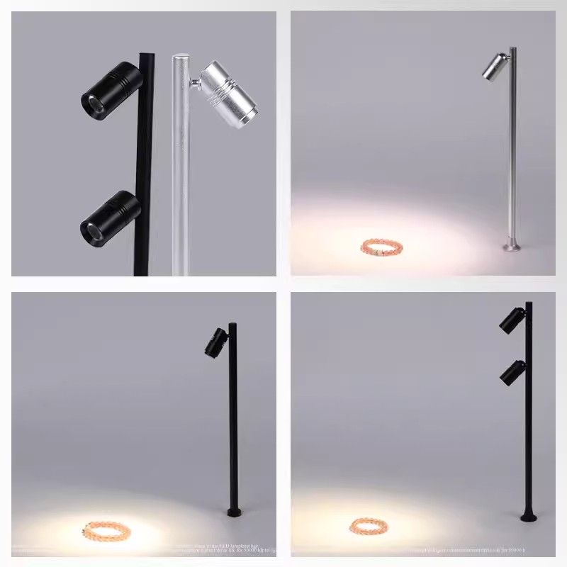 Hot Sales Vertical Style Led Counter Light Standing Pole Lights Rotating Jewelry Counter Cabinet Spotlight Showcase Lighting