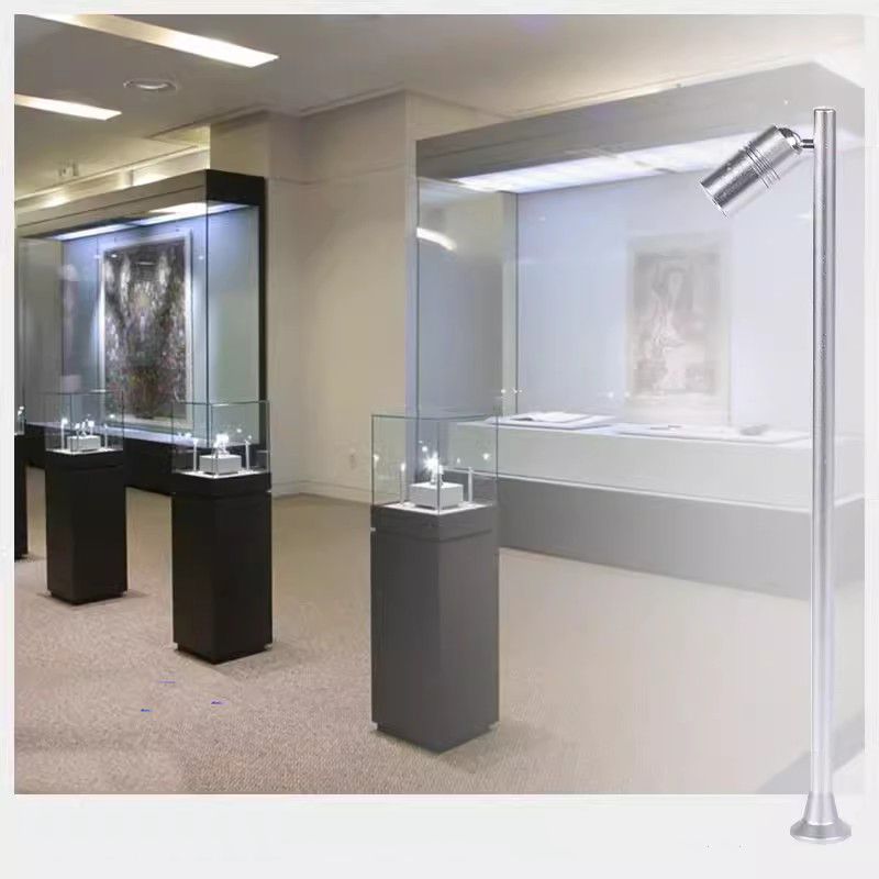 Hot Sales Vertical Style Led Counter Light Standing Pole Lights Rotating Jewelry Counter Cabinet Spotlight Showcase Lighting