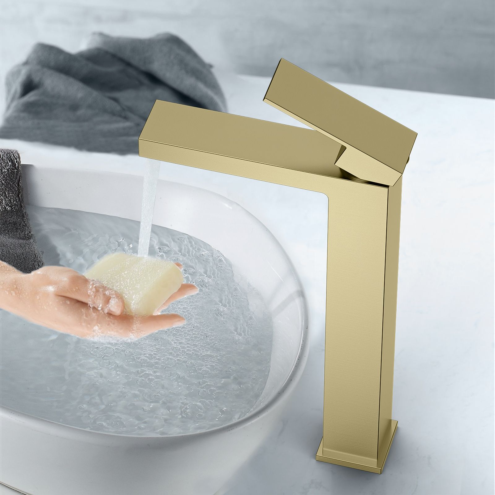 Single Handle Bathroom Sink Faucet With Optional Pop-Up Drain AB001000BG