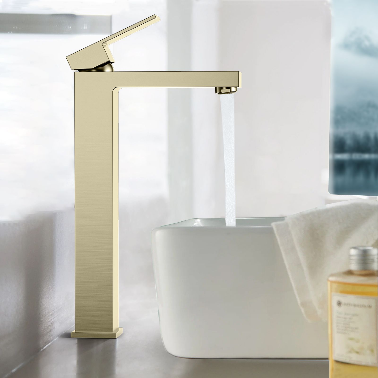 Single Handle Bathroom Sink Faucet With Optional Pop-Up Drain AB001000BG