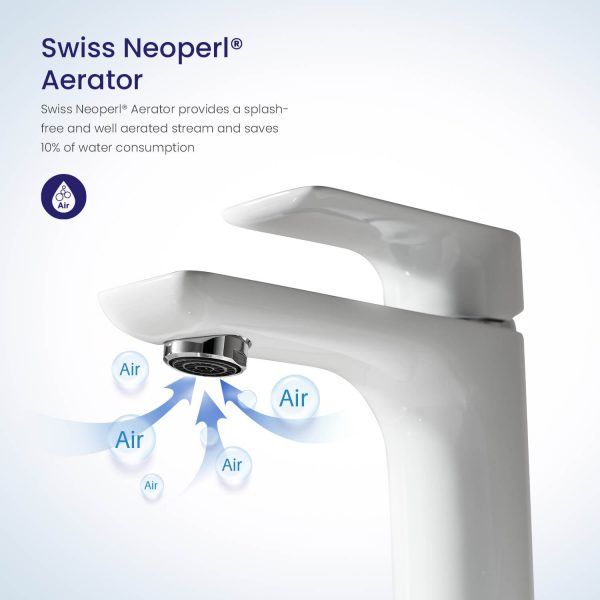 Nile Bathroom Basin Faucet Solid Brass Construction With Spain Citec Cartridge & Swiss Neoperl Aerator AB000003CW