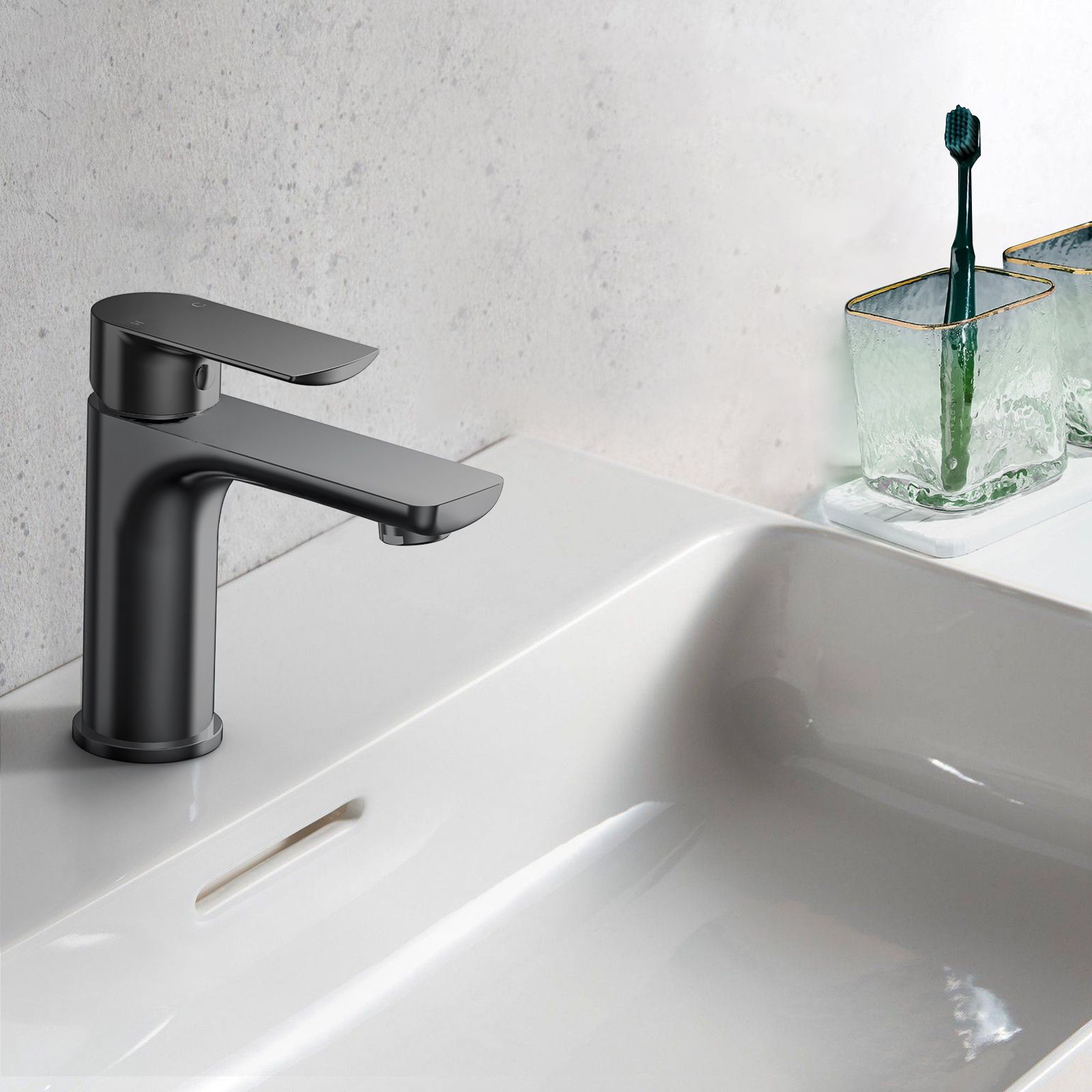 Nile Bathroom Basin Faucet Solid Brass Construction With Spain Citec Cartridge & Swiss Neoperl Aerator AB000003MB