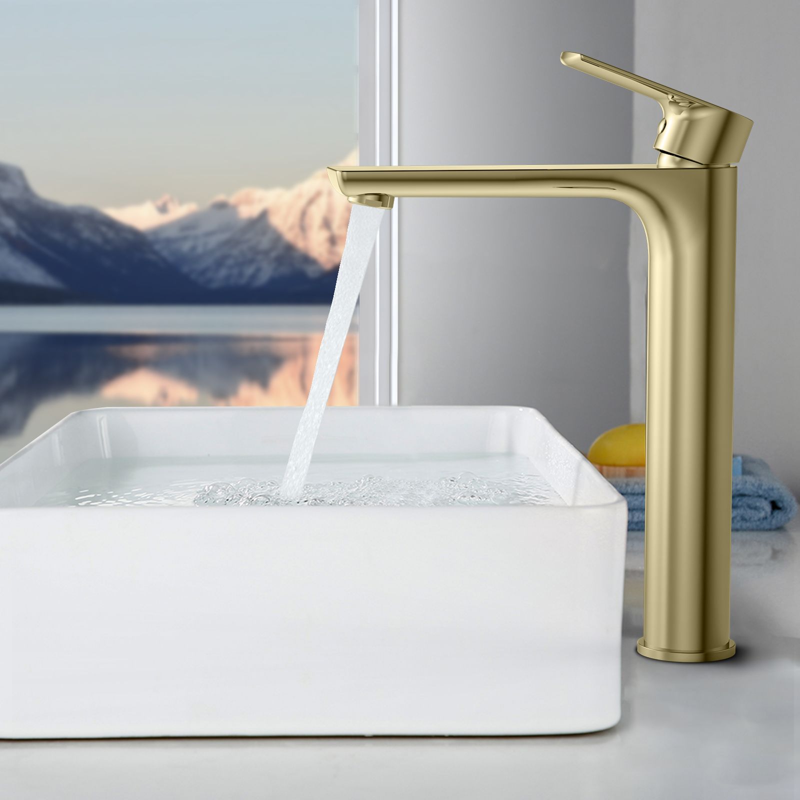 Nile Bathroom Basin Faucet Solid Brass Construction With Spain Citec Cartridge & Swiss Neoperl Aerator AB001003BG