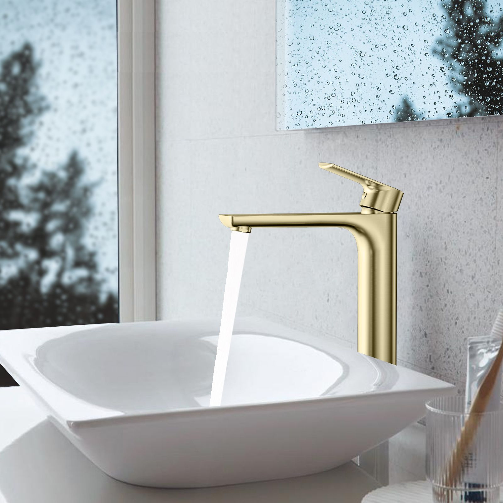 Nile Bathroom Basin Faucet Solid Brass Construction With Spain Citec Cartridge & Swiss Neoperl Aerator AB001003BG