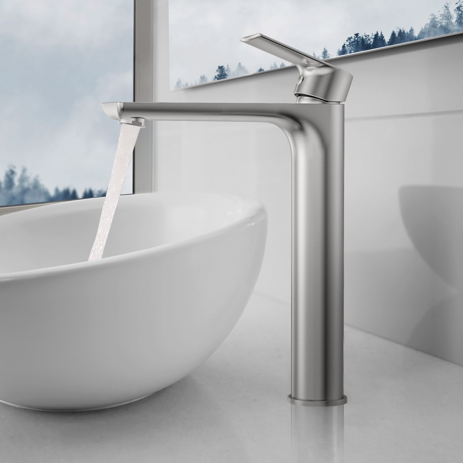 Nile Bathroom Basin Faucet Solid Brass Construction With Spain Citec Cartridge & Swiss Neoperl Aerator AB001003BN