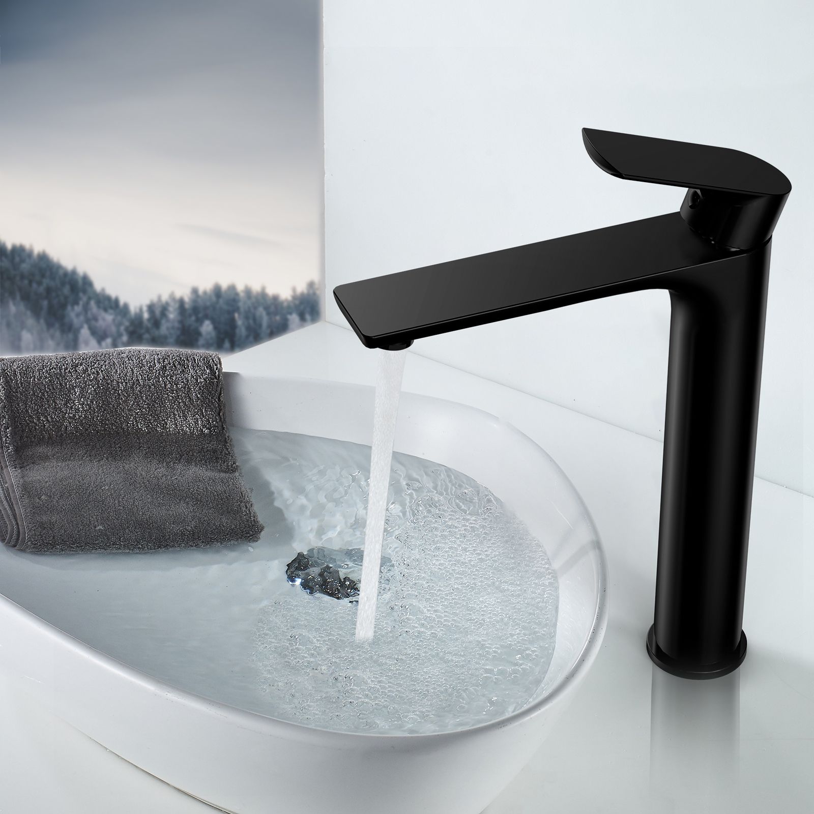 Nile Bathroom Basin Faucet Solid Brass Construction With Spain Citec Cartridge & Swiss Neoperl Aerator AB001003MB