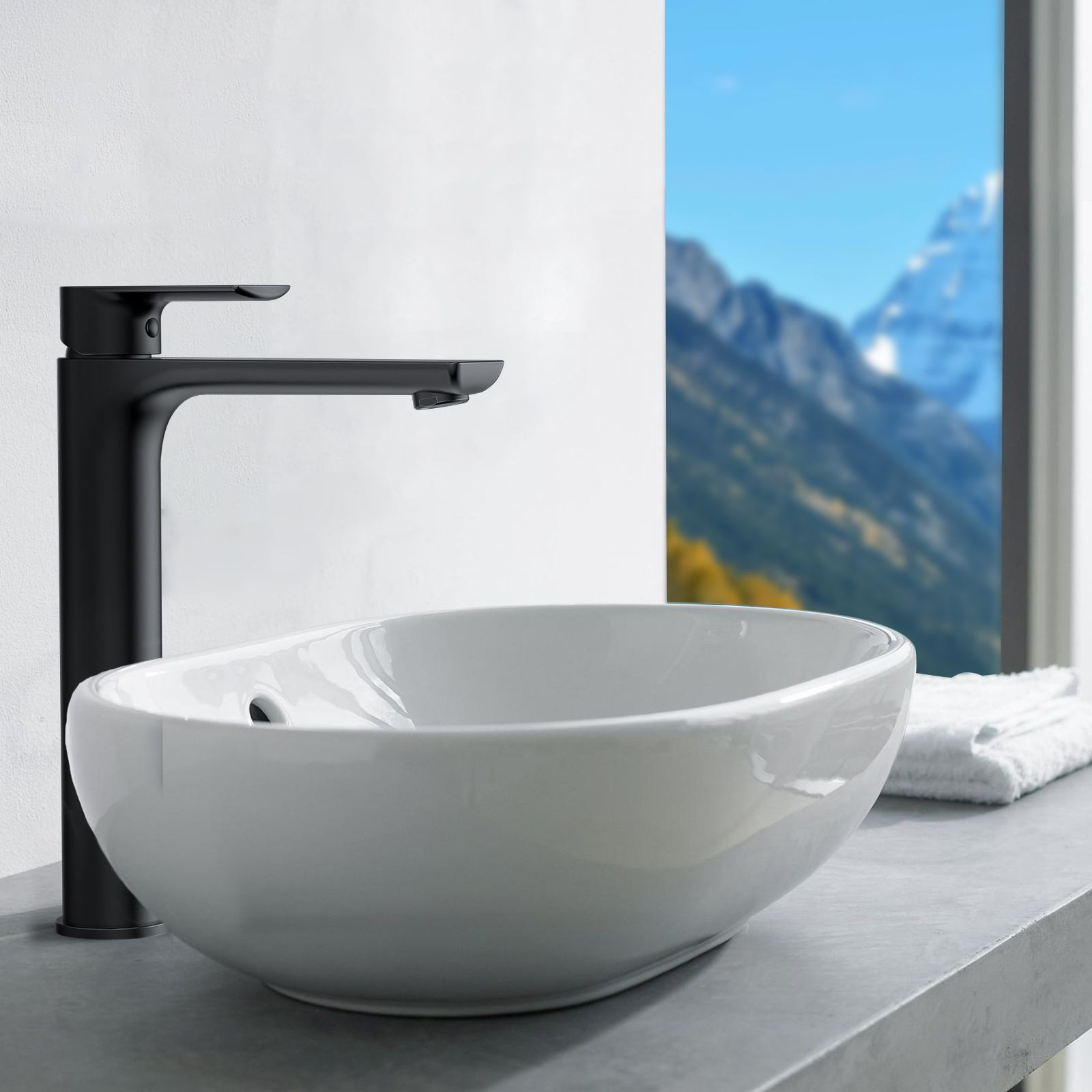 Nile Bathroom Basin Faucet Solid Brass Construction With Spain Citec Cartridge & Swiss Neoperl Aerator AB001003MB