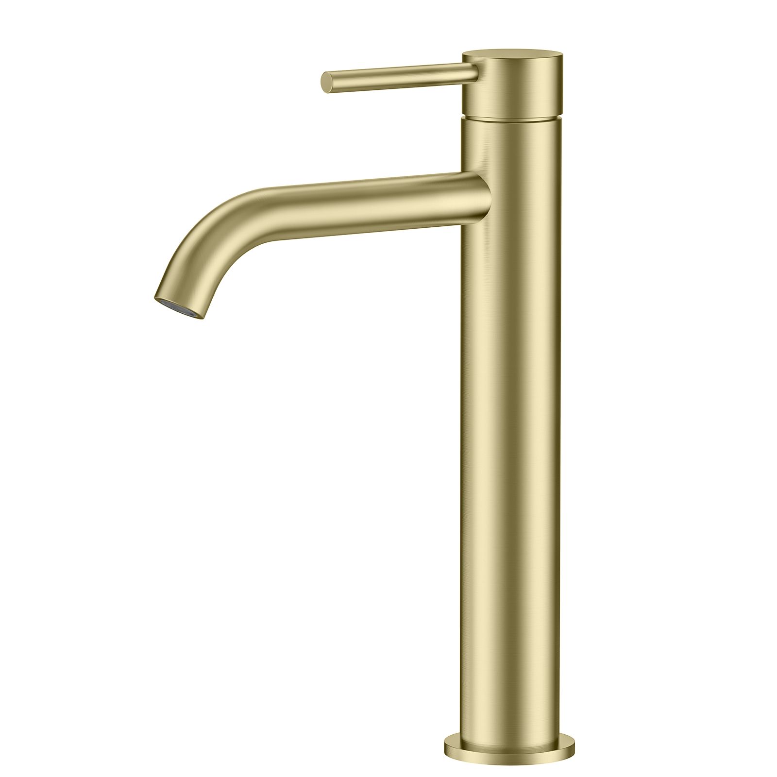 Circular High Arc Vessel Sink Faucet with Solid Brass Construction & Swiss Neoperl Aerator,AB001004BG