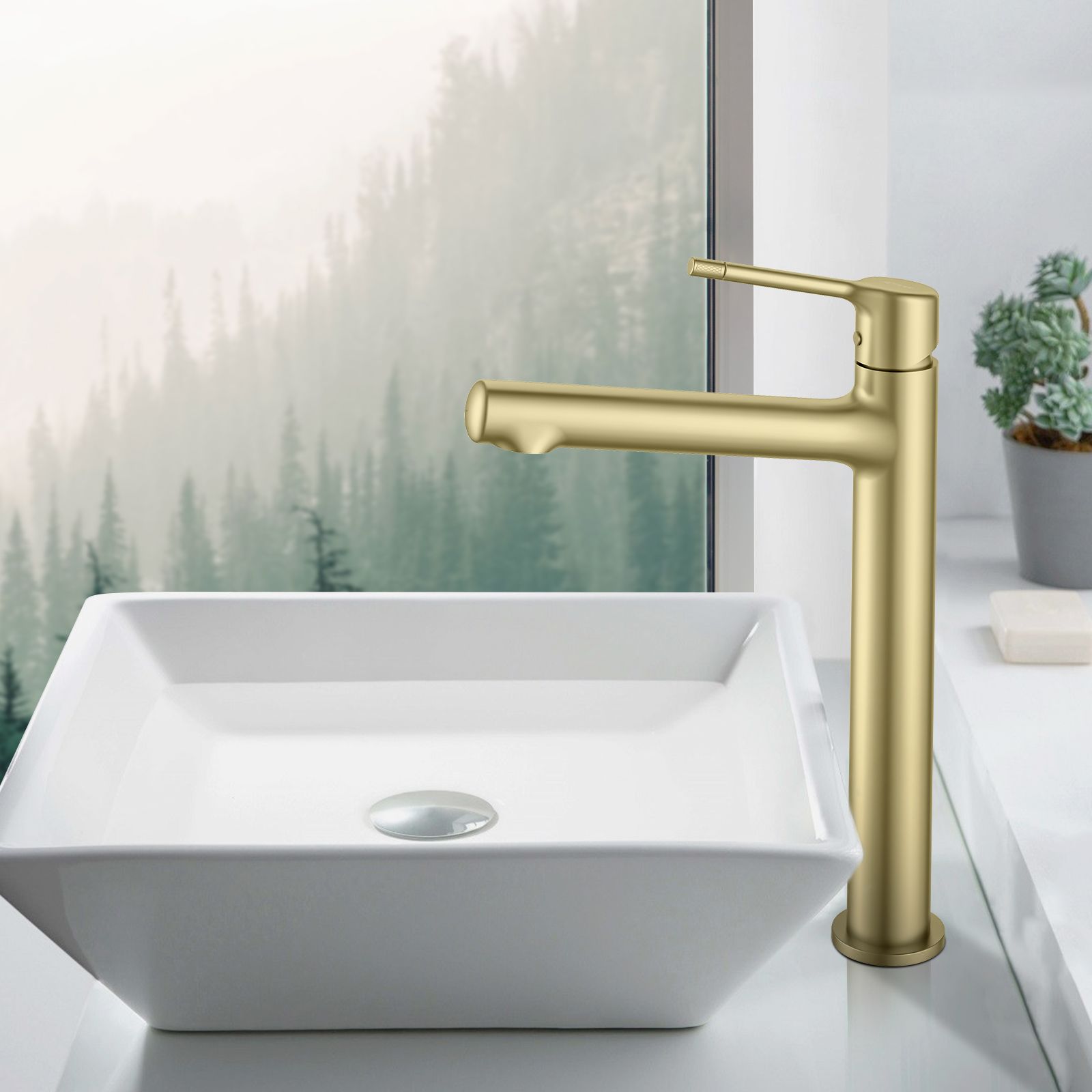 MAJI Single Hole Bathroom Wash Basin Faucet With Ceramic Cartridge-AB001014BG