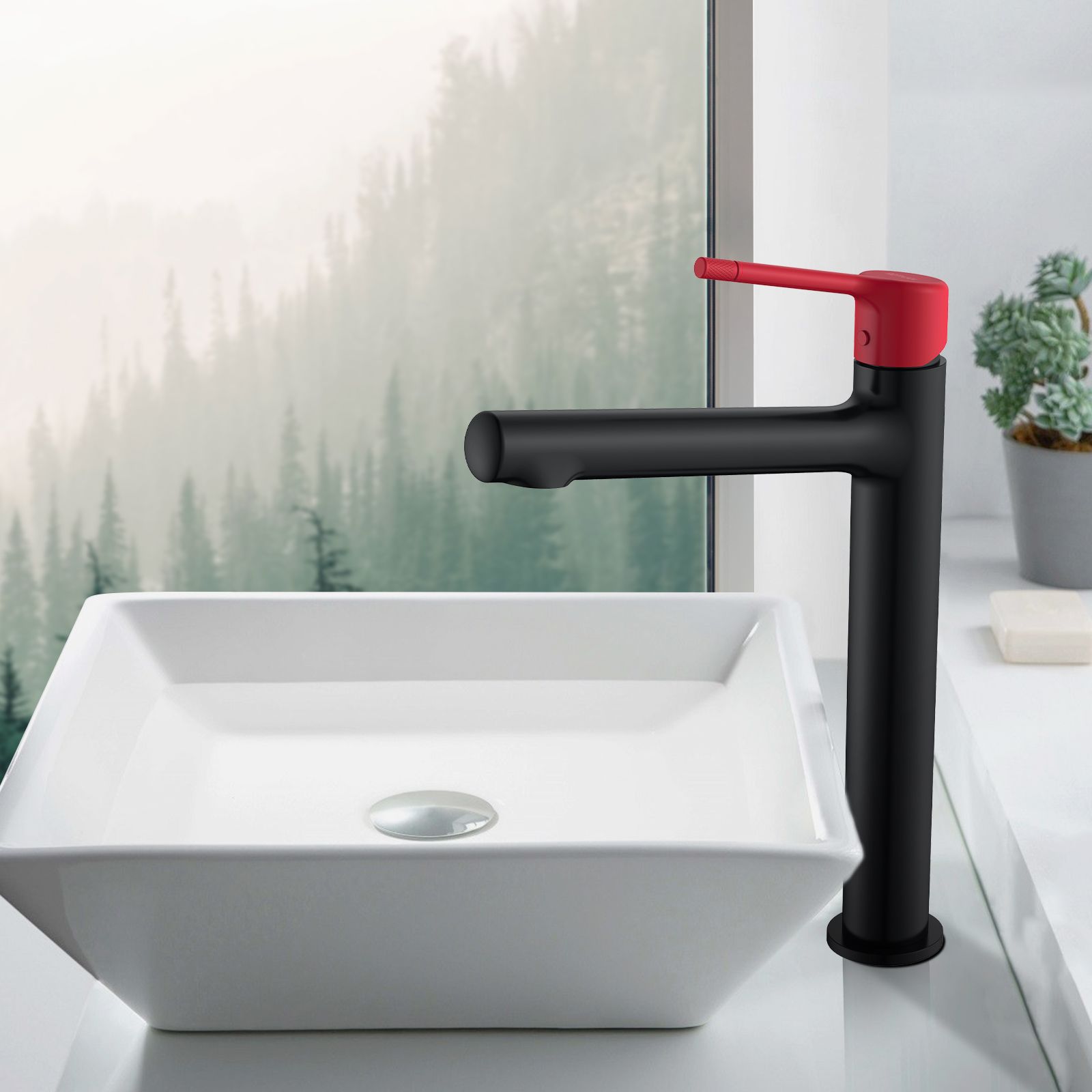 MAJI Single Hole Bathroom Wash Basin Faucet With Ceramic Cartridge-AB001014MBR