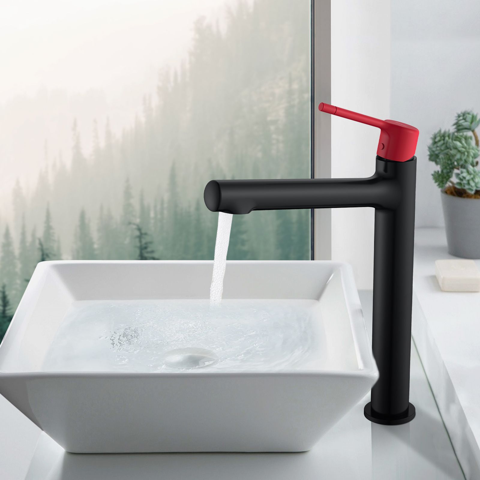 MAJI Single Hole Bathroom Wash Basin Faucet With Ceramic Cartridge-AB001014MBR