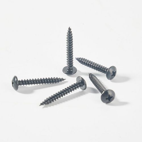 Pan head black zinc plated self tapping screw