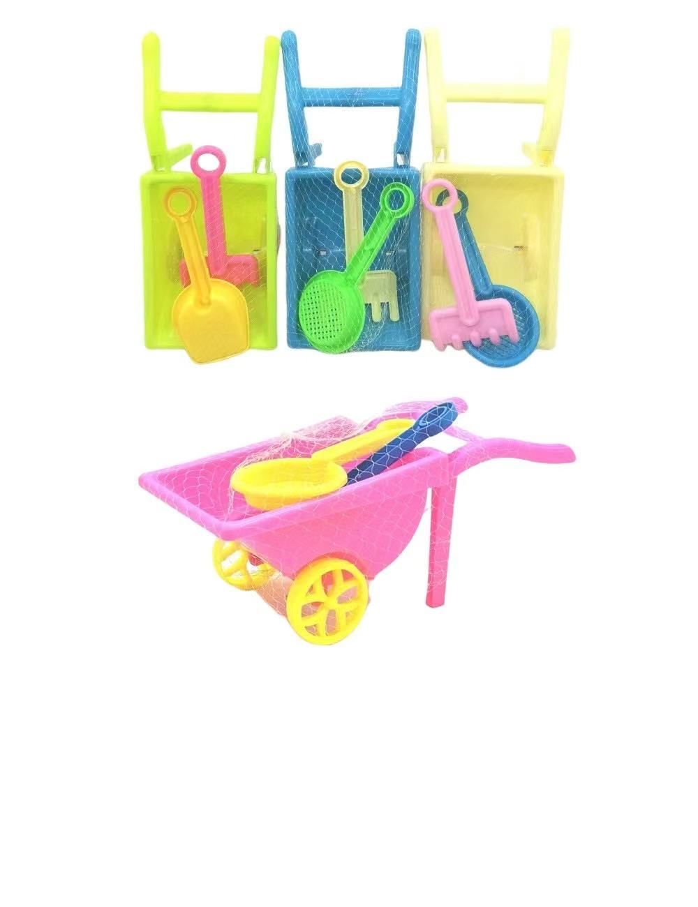 Kids beach bucket play sand digging tools outdoor cart plastic shovel sand pit playset wholesale