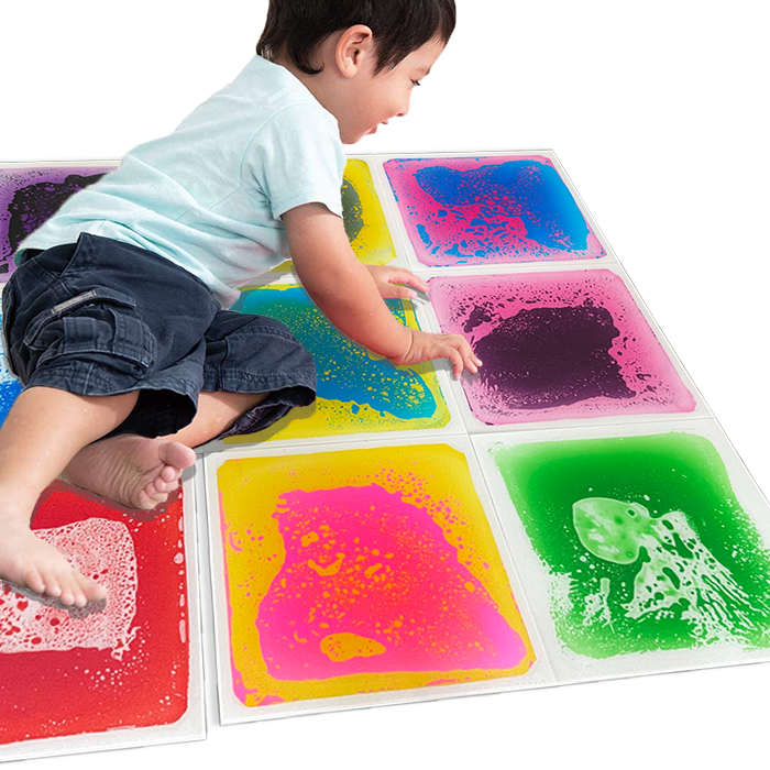 30cm Autism Product Design Relief Stress Anxiety Educational Liquid Floor Tile Sensory Mat Gel Floor Lava Mat for Autistic