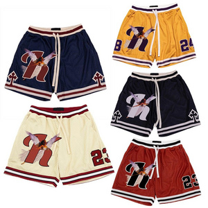 Double Mesh Sublimation Stitched Logo Retro Just Don Basketball Shorts wholesale