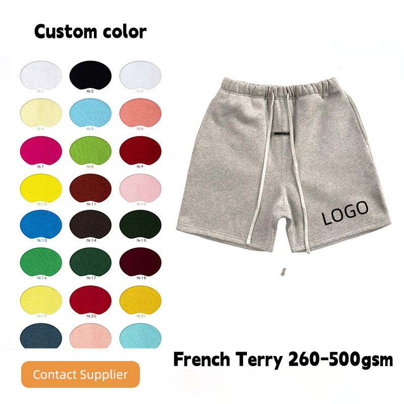 china manufacture custom ESSENTIALS Shorts Reflective French Terry Cotton Shorts wholesale