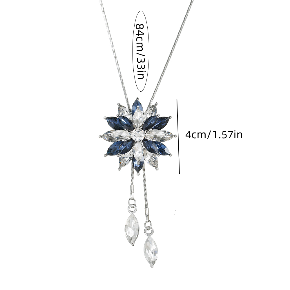 Snowflake fashion creative Crystal sweater chain clothing pendant necklace ladies