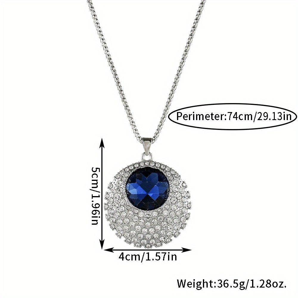 Elegant Crystal Wheel Sweater Chain, Fashionable Autumn and Winter Long Necklace, Suitable for Ladies