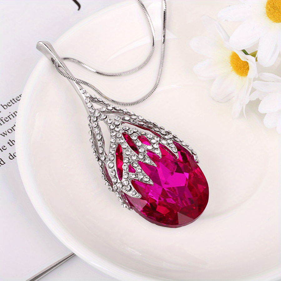 Drop-Shaped Zircon Pendant Sweater Chain Personality Geometry Matching Clothing Accessories