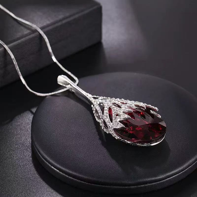 Drop-Shaped Zircon Pendant Sweater Chain Personality Geometry Matching Clothing Accessories