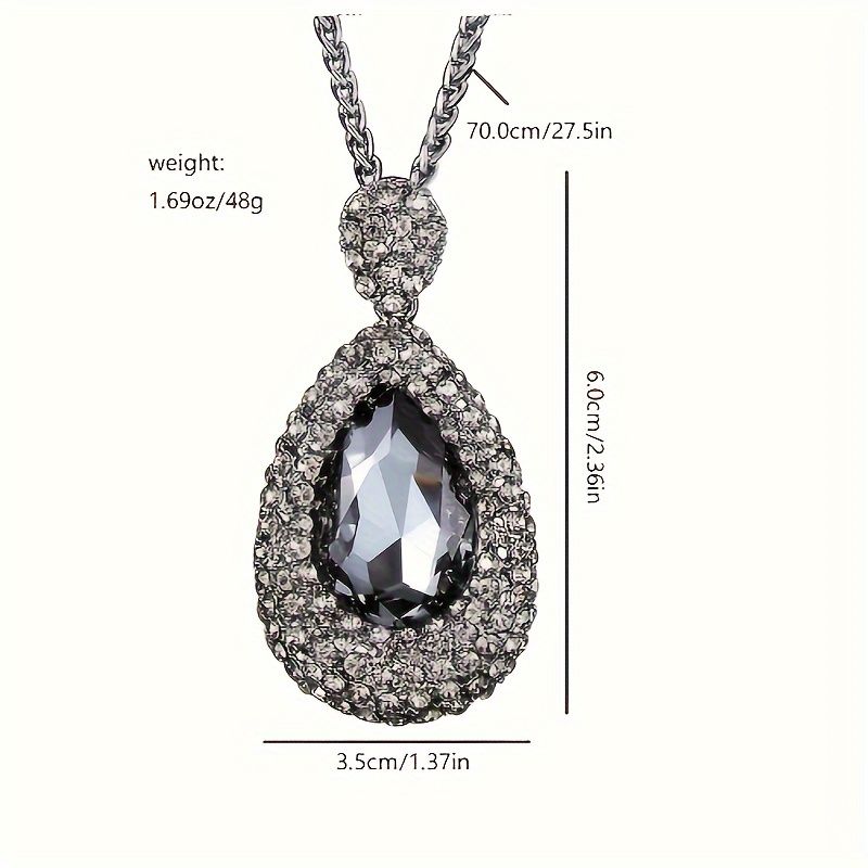 Long High-End Water Drop Sweater Chain, Versatile Simple Elegant Graceful Autumn and Winter Necklace Sweater Chain Women's Jewel