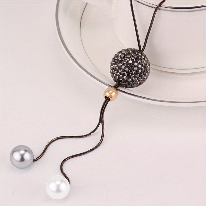 High-Grade Pearl Sweater Chain Women's Personality Geometry Versatile Clothing Necklace