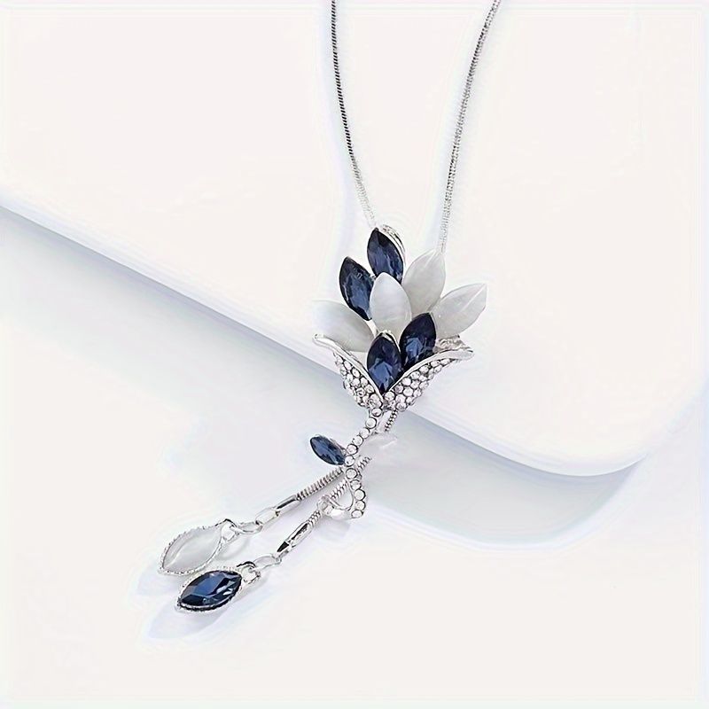 Flower Tassel Lady Temperamental All with Long Sweater Chain Clothes Pendant Necklace