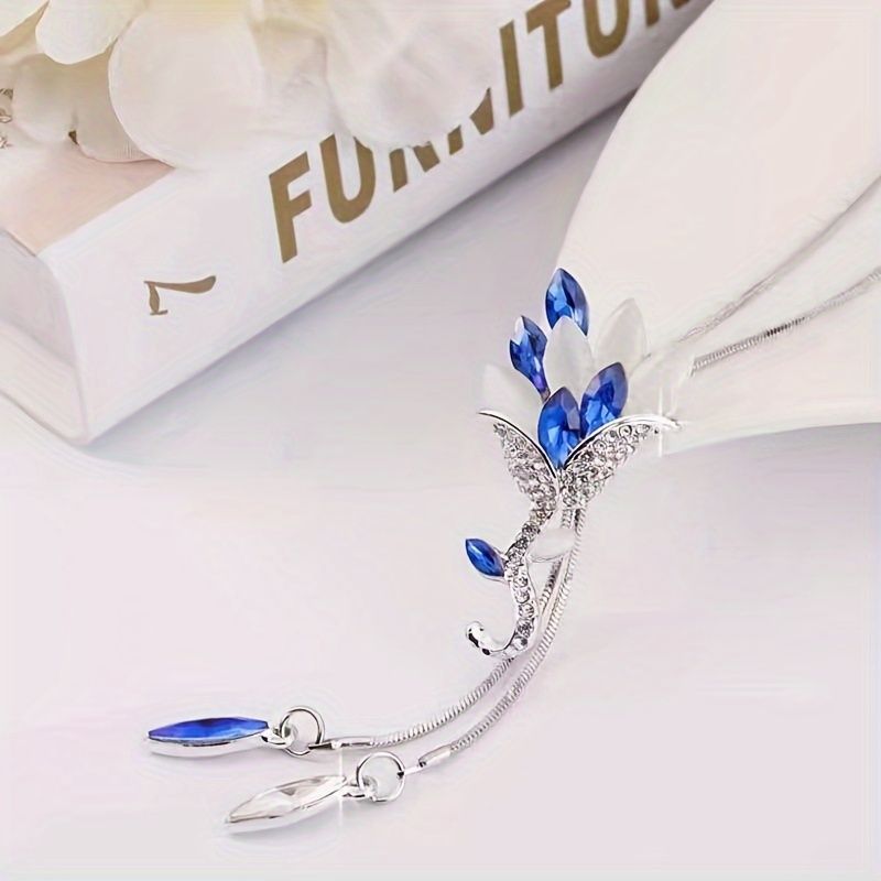 Flower Tassel Lady Temperamental All with Long Sweater Chain Clothes Pendant Necklace